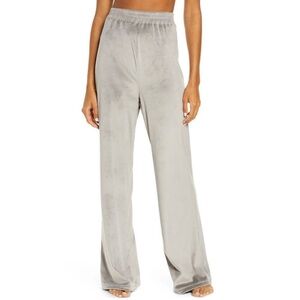 SKIMS Velour Wide Leg Pants in Smoke